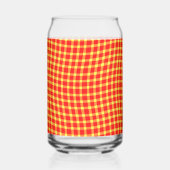 Red Yellow Plaid Checker Seamless Pattern Blikvorm Glas (Achterkant)