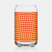 Red Yellow Plaid Checker Seamless Pattern Blikvorm Glas (Links)
