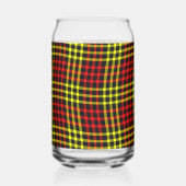 Red Yellow Plaid Checker Seamless Pattern Blikvorm Glas (Voorkant)