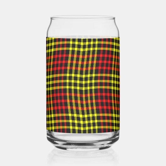 Red Yellow Plaid Checker Seamless Pattern Blikvorm Glas (Rechts)