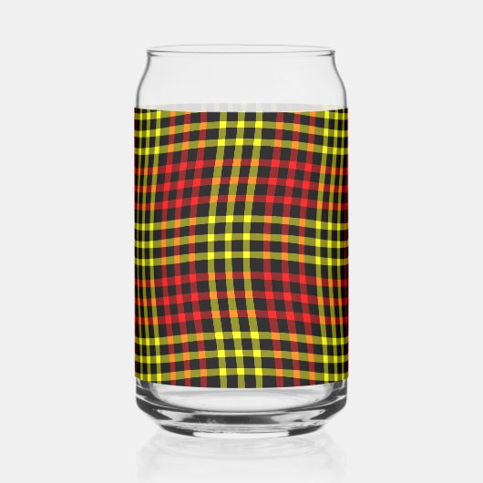 Red Yellow Plaid Checker Seamless Pattern Blikvorm Glas (Links)