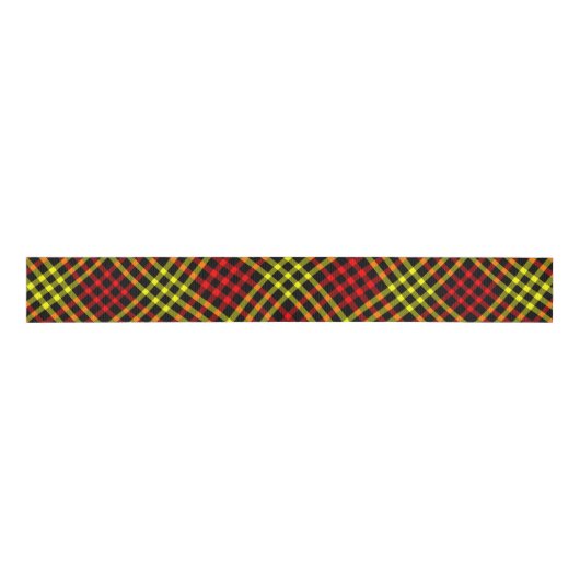 Red Yellow Plaid Checker Seamless Pattern Grosgrain Lint (Voorkant)