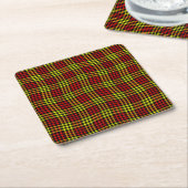 Red Yellow Plaid Checker Seamless Pattern Kartonnen Onderzetters (Schuin)