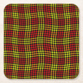 Red Yellow Plaid Checker Seamless Pattern Kartonnen Onderzetters (Voorkant)