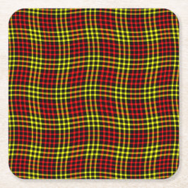 Red Yellow Plaid Checker Seamless Pattern Kartonnen Onderzetters