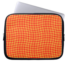 Red Yellow Plaid Checker Seamless Pattern Laptop Sleeve
