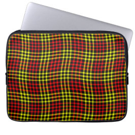 Red Yellow Plaid Checker Seamless Pattern Laptop Sleeve