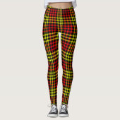 Red Yellow Plaid Checker Seamless Pattern Leggings (Voorkant)