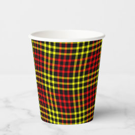 Red Yellow Plaid Checker Seamless Pattern Papieren Bekers