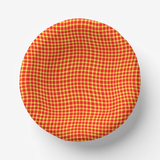 Red Yellow Plaid Checker Seamless Pattern Papieren Kommen (Voorkant)