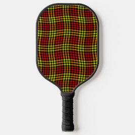 Red Yellow Plaid Checker Seamless Pattern Pickleball Paddle