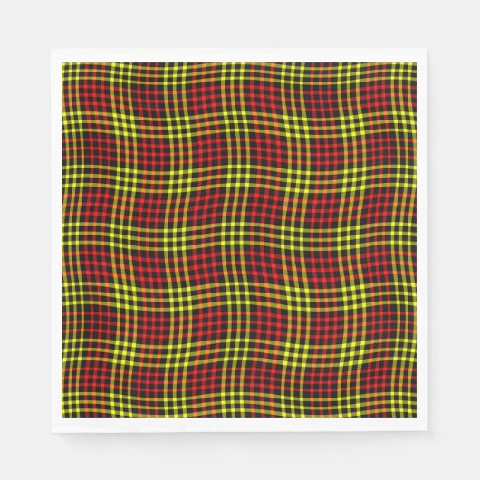 Red Yellow Plaid Checker Seamless Pattern Servet (Voorkant)