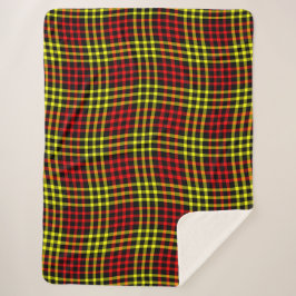 Red Yellow Plaid Checker Seamless Pattern Sherpa Deken