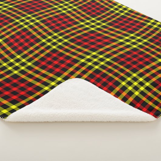 Red Yellow Plaid Checker Seamless Pattern Sherpa Deken (3/4)