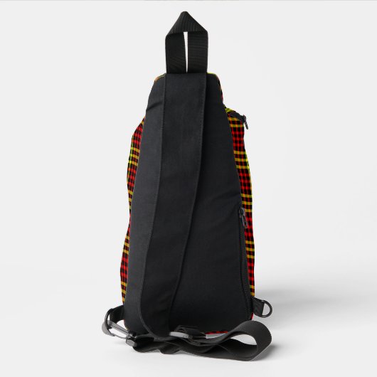 Red Yellow Plaid Checker Seamless Pattern Sling Bag (Achterkant)
