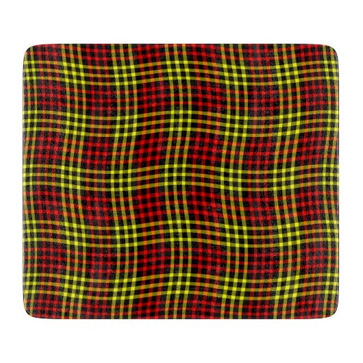 Red Yellow Plaid Checker Seamless Pattern Snijplank (Voorkant)