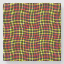 Red Yellow Plaid Checker Seamless Pattern Stenen Onderzetter