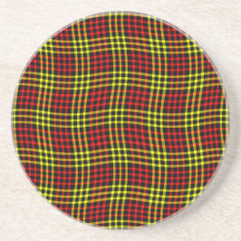 Red Yellow Plaid Checker Seamless Pattern Zandsteen Onderzetter