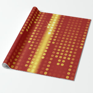 Red Yellow Polka Dots Matrix gepatterd Cadeaupapier