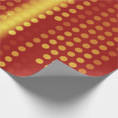 Red Yellow Polka Dots Matrix gepatterd Cadeaupapier (Hoek)