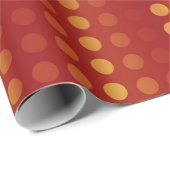 Red Yellow Polka Dots Matrix gepatterd Cadeaupapier (Rol Hoek)