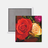 Red Yellow Rose Magnet -  (Voorkant / Achterkant)