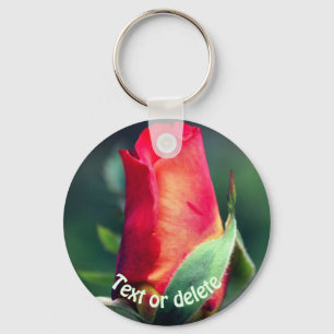 Red Yellow Rosebud Flower Personalized Sleutelhanger