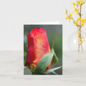 Red Yellow Rosebud Flower Photography Note Kaart (Gele Bloem)