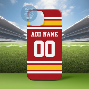 Red Yellow Sports Team Football Jersey iPhone 15 Case
