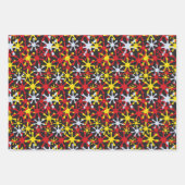 Red Yellow Star Flat Sheet Set of 3 Inpakpapier Vel (Voorkant)