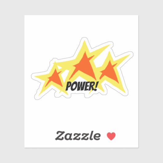 Red Yellow Star Power Sticker (Vel)