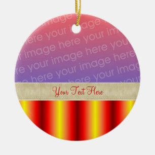 Red Yellow Stripes Your Photo Ornament