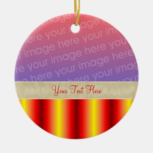 Red Yellow Stripes Your Photo Ornament (Voorkant)
