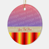 Red Yellow Stripes Your Photo Ornament (Links)