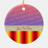 Red Yellow Stripes Your Photo Ornament (Achterkant)