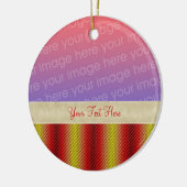 Red Yellow Stripes Your Photo Ornament (Links)