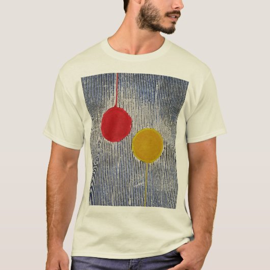 Red yellow Sun Spot Polka Dots Abstract T-shirt (Voorkant)