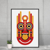 Red Yellow Tiki Canvas Afdruk