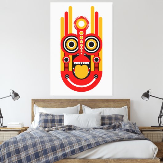Red Yellow Tiki Canvas Afdruk (Insitu (Slaapkamer))