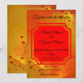 Red & Yellow Traditional Wedding Invitation | Kaart (Voorkant / Achterkant)