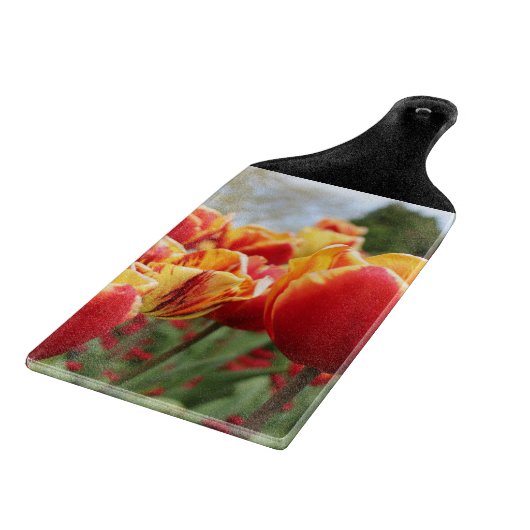 red/Yellow tulips Snijplank (Hoek)