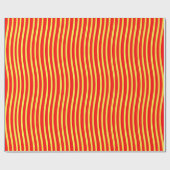 Red Yellow Wavy Lines Seamless Pattern Cadeaupapier (Vlak)