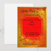 Red & Yellow Wedding RSVP Card | Traditional India (Voorkant / Achterkant)