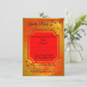 Red & Yellow Wedding RSVP Card | Traditional India (Staand voorkant)