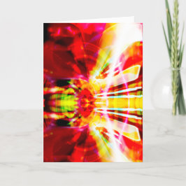 Red Yellow White Abstracte Firecracker Flower Moti Kaart