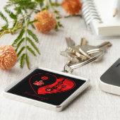 Red Yin & Yang Coffee & Wine Sleutelhanger (Zijkant)