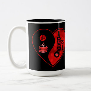 Red Yin & Yang Coffee & Wine Tweekleurige Koffiemok