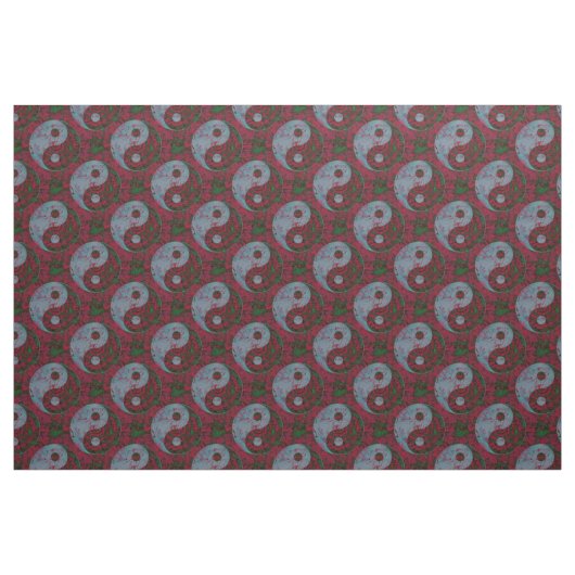 Red Yin Yang Pattern Stof (Fat Quarter)