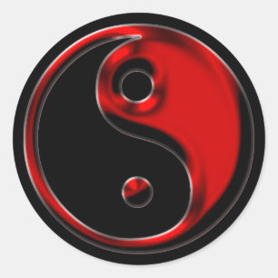 Red Yin Yang Ronde Sticker