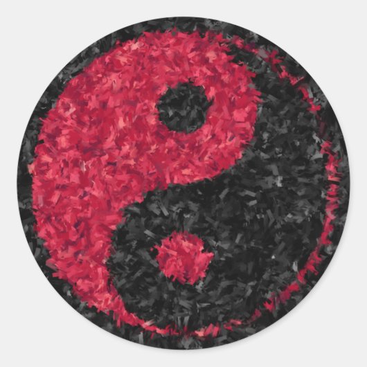 Red Yin Yang Sticker (Voorkant)